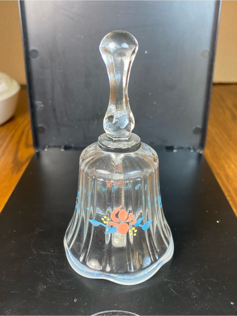 Fenton Art Glass Hand Painted Signed 4 1/2” Mini Bell